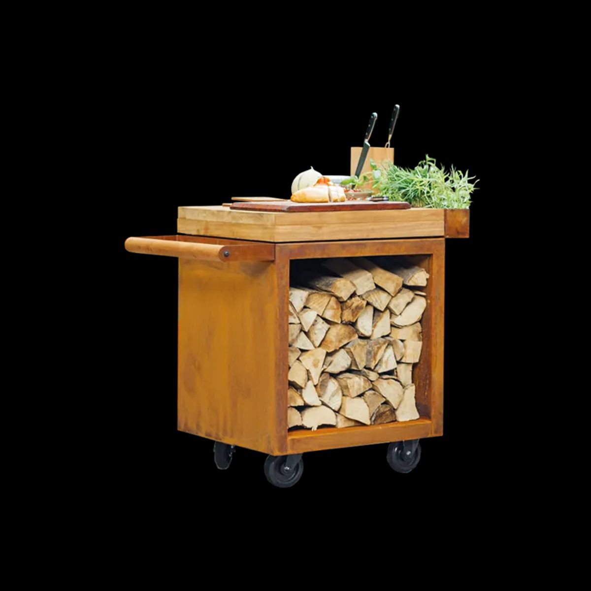 OFYR Mise en Place Table Corten 65 PRO Teak Wood