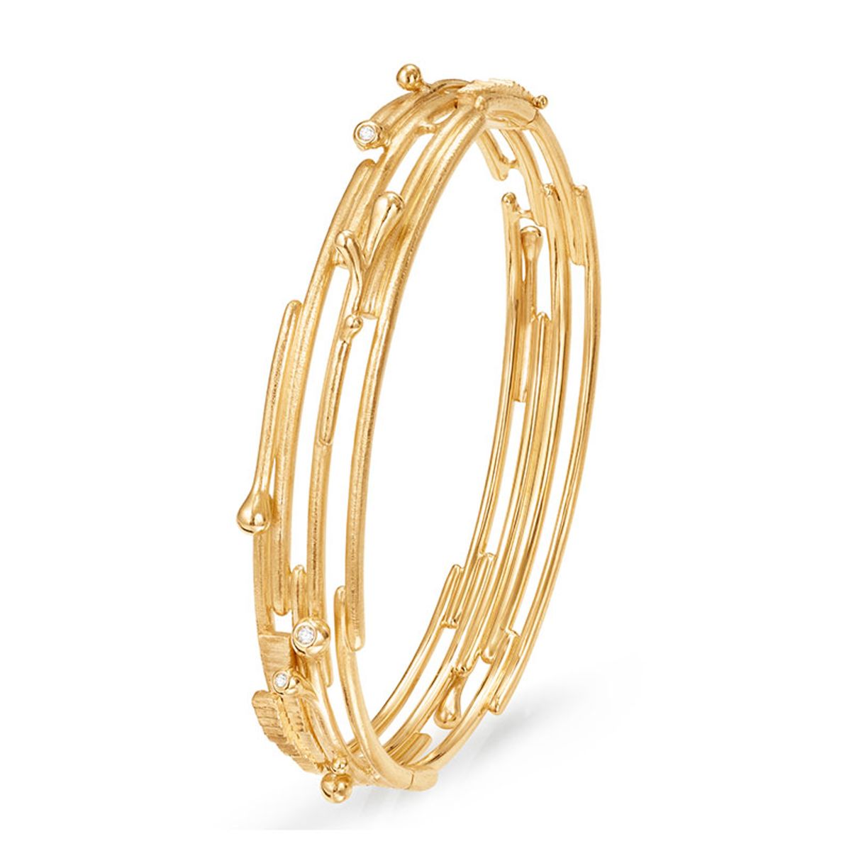 OLE LYNGGAARD COPENHAGEN BoHo armring 18 kt guld med 3 brillanter