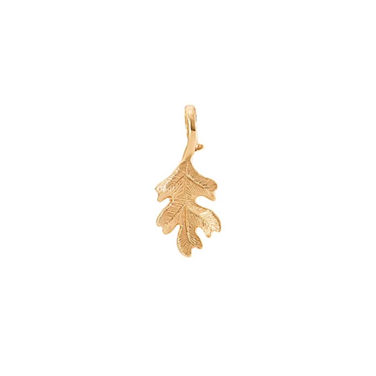 OLE LYNGGAARD COPENHAGEN Forest 18 kt. guld vedhæng lille egeblad, 2 cm