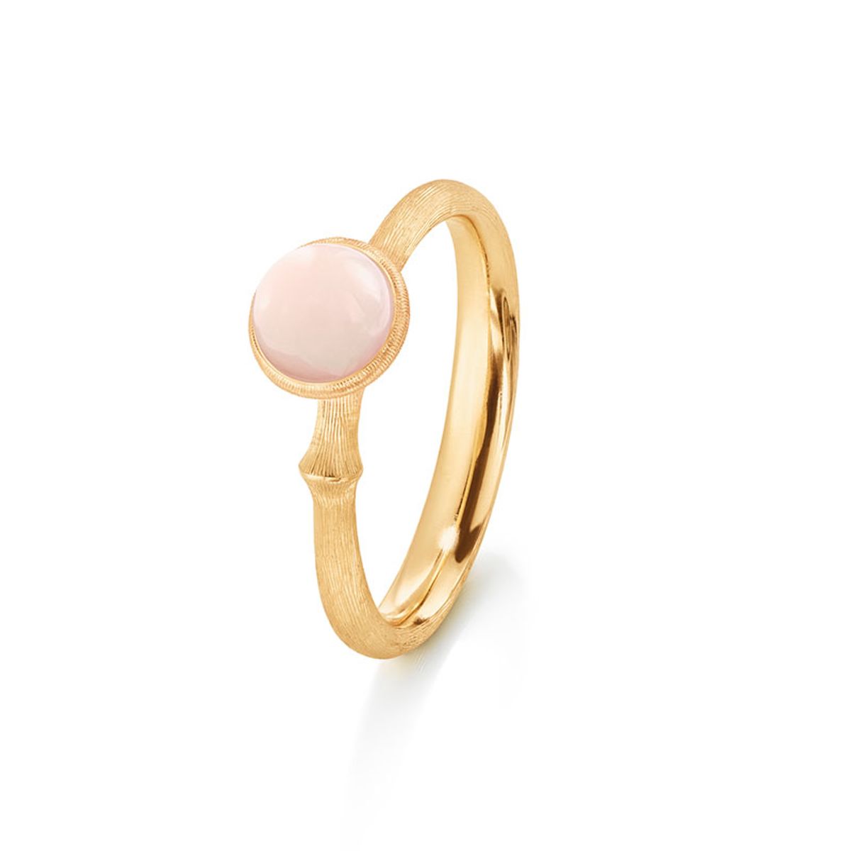 OLE LYNGGAARD COPENHAGEN Lotus ring i 18 kt. guld med rosa koral Str. 0 - TINY