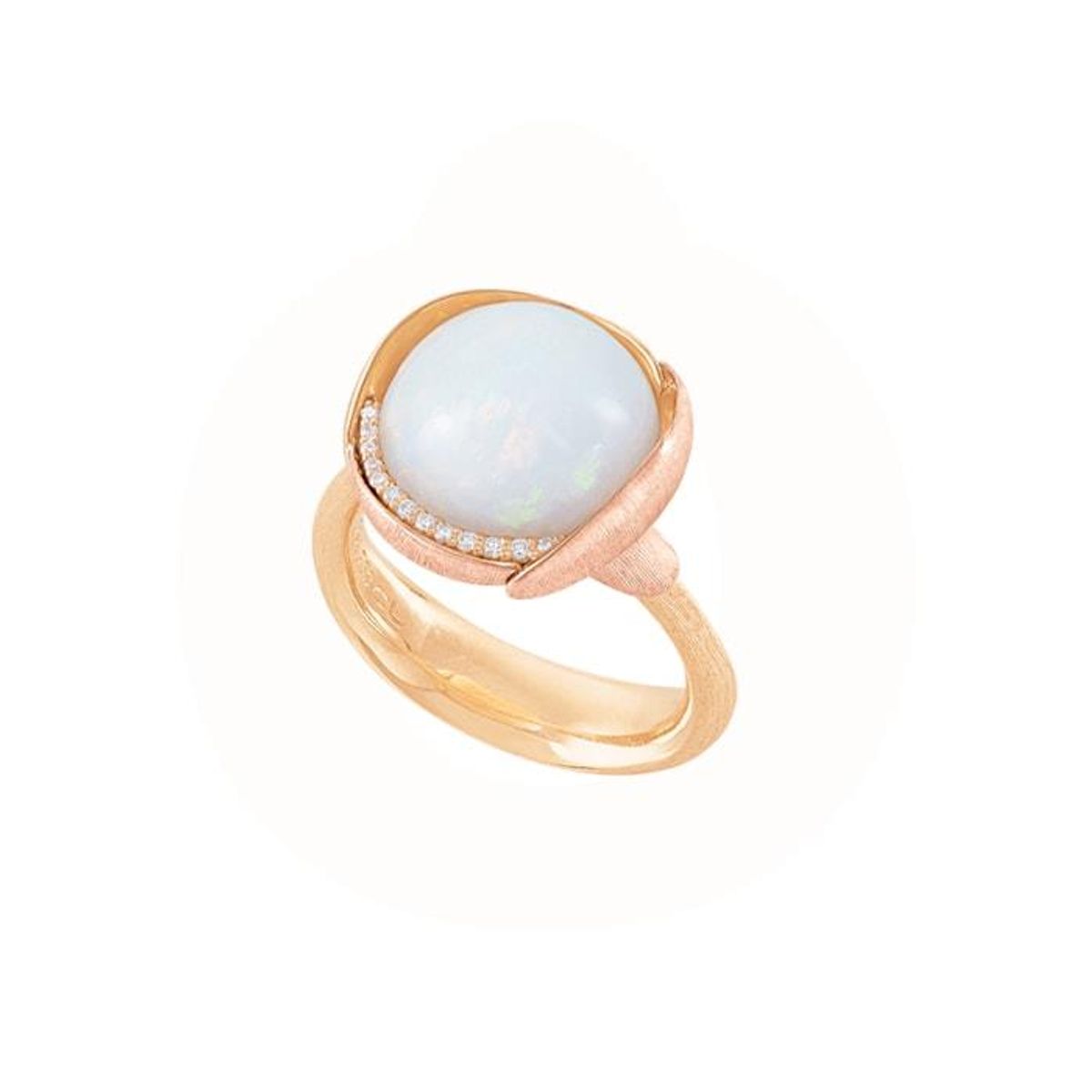 OLE LYNGGAARD COPENHAGEN - Lotus Ring Str. 3 18 karat guld m/opal cabochon og brill. A2652-428