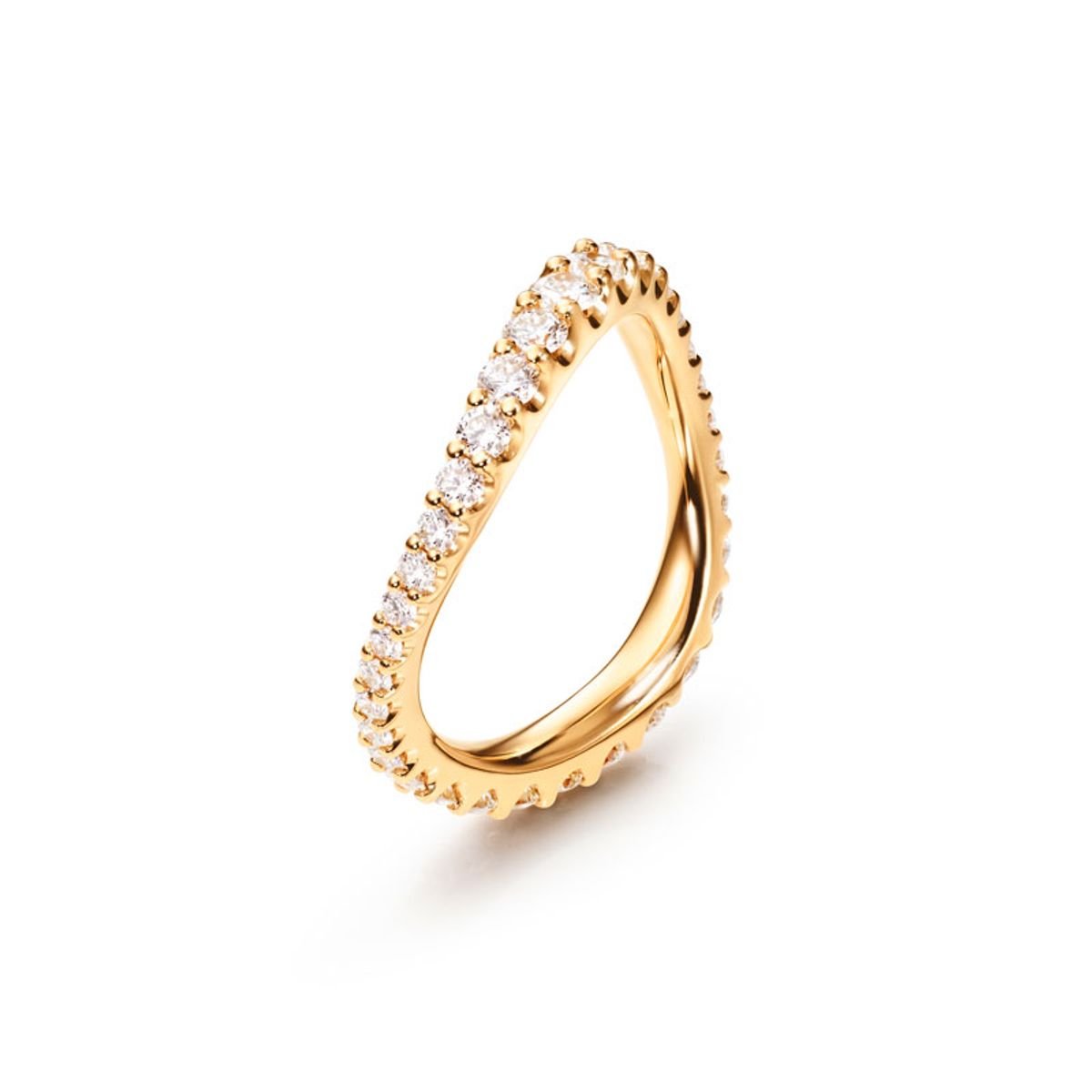 OLE LYNGGAARD COPENHAGEN Love Band ring buet i 18 kt guld med brillanter