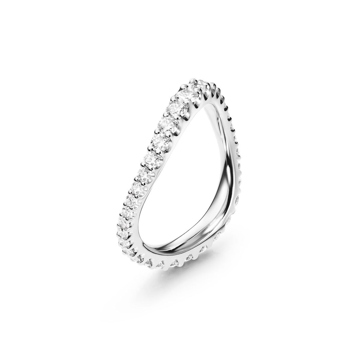 OLE LYNGGAARD COPENHAGEN - Love Band Wide Curved, 0,90-1,0 CT. tw/vs 18 kt. hvidguld