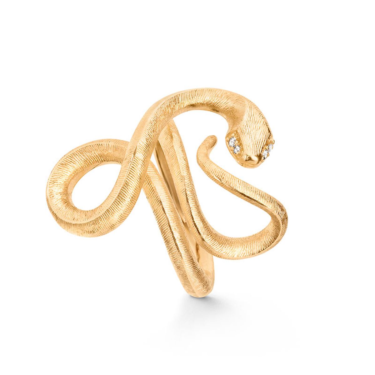 OLE LYNGGAARD COPENHAGEN Snakes 18 kt. guld ring med 4 brillanter, stor