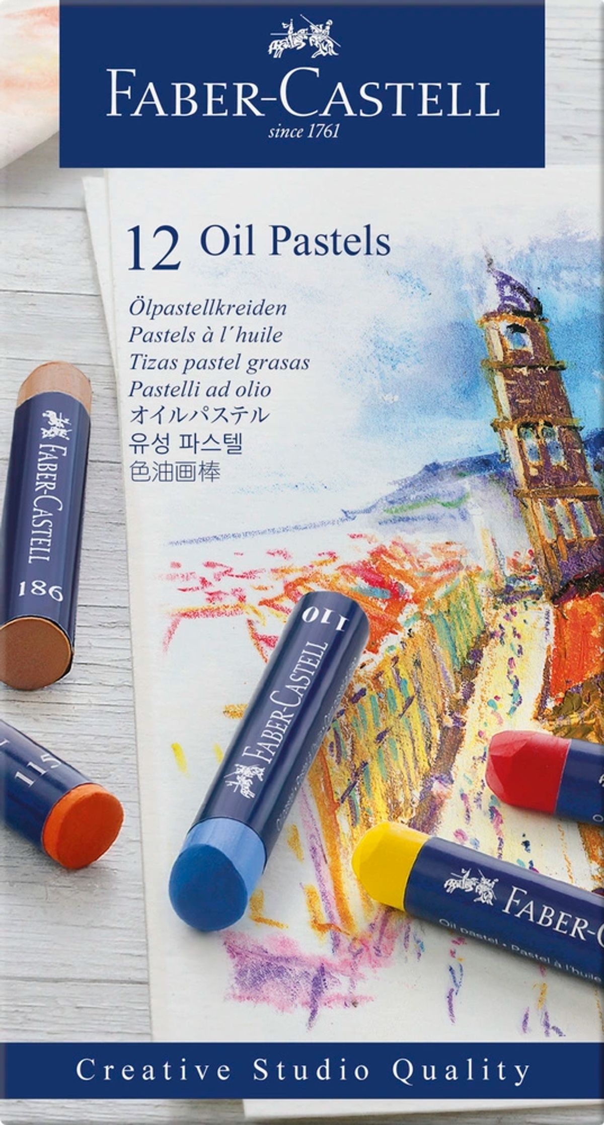 Oliekridt Faber-Castell pastels 12 stk