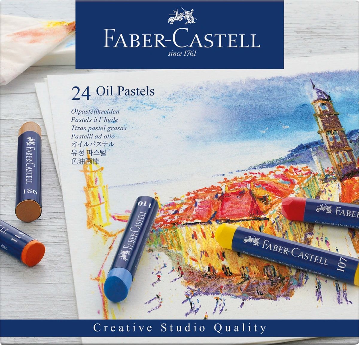 Oliekridt Faber-Castell pastels 24 stk