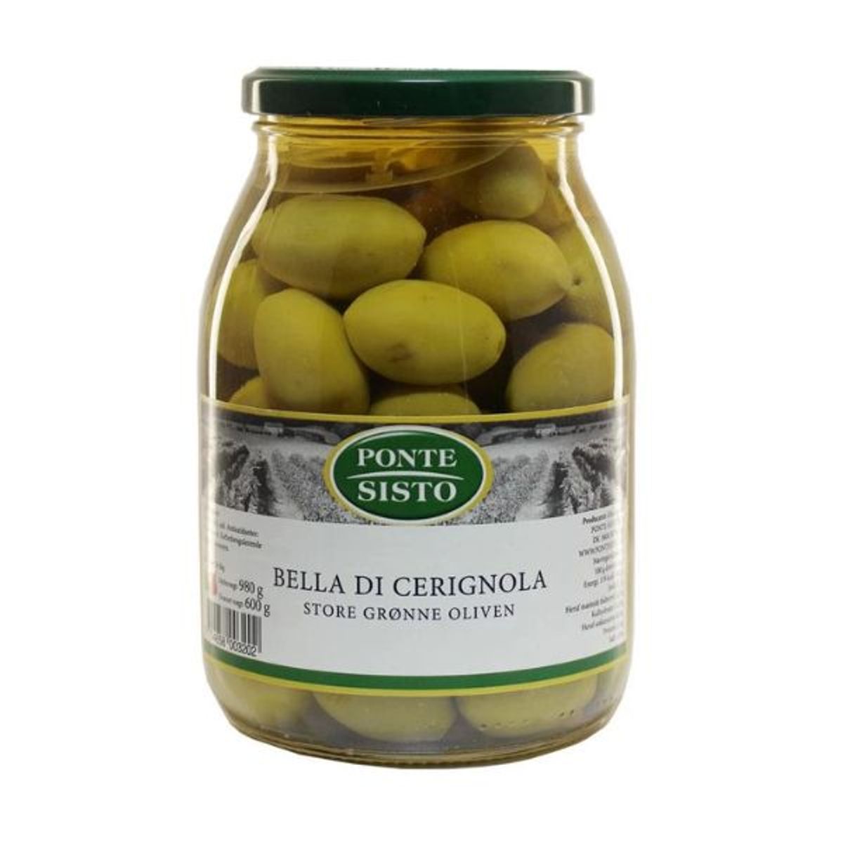 Oliven Cerignola Bella Di Grøn Ponte Sisto 980g