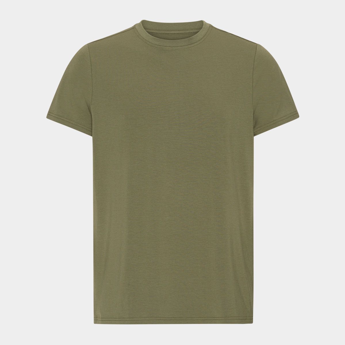 Olivengrøn bambus T-shirt med crew neck fra Copenhagen Bamboo, M