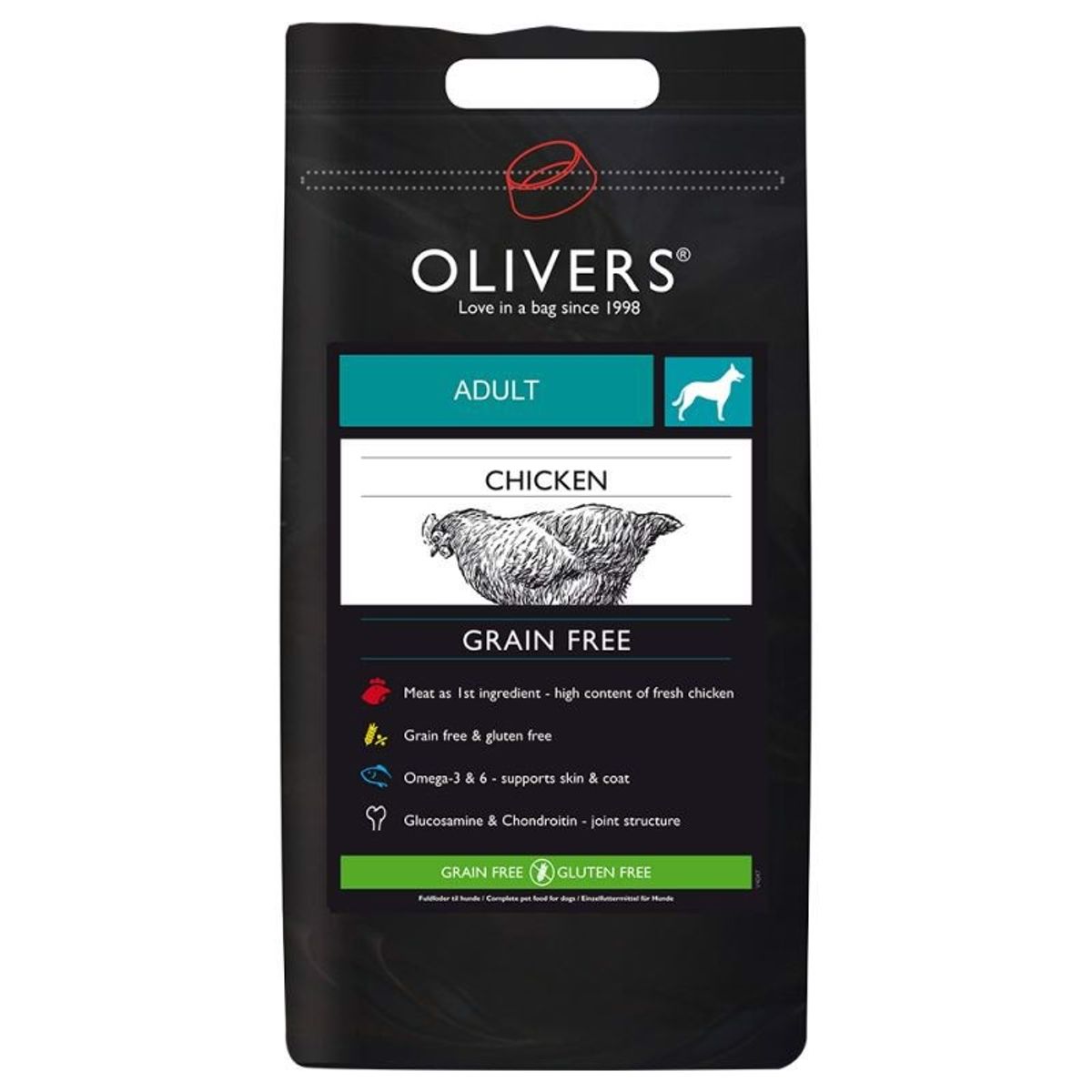 Olivers Adult Chicken Small Breed Grain Free, 12 kg