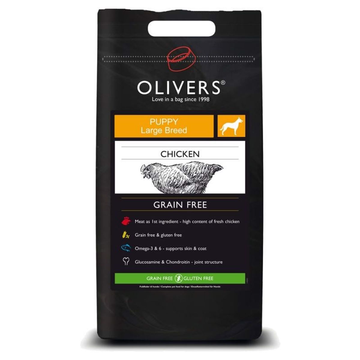 Olivers Puppy Chicken Small Breed Grain Free, 12 kg