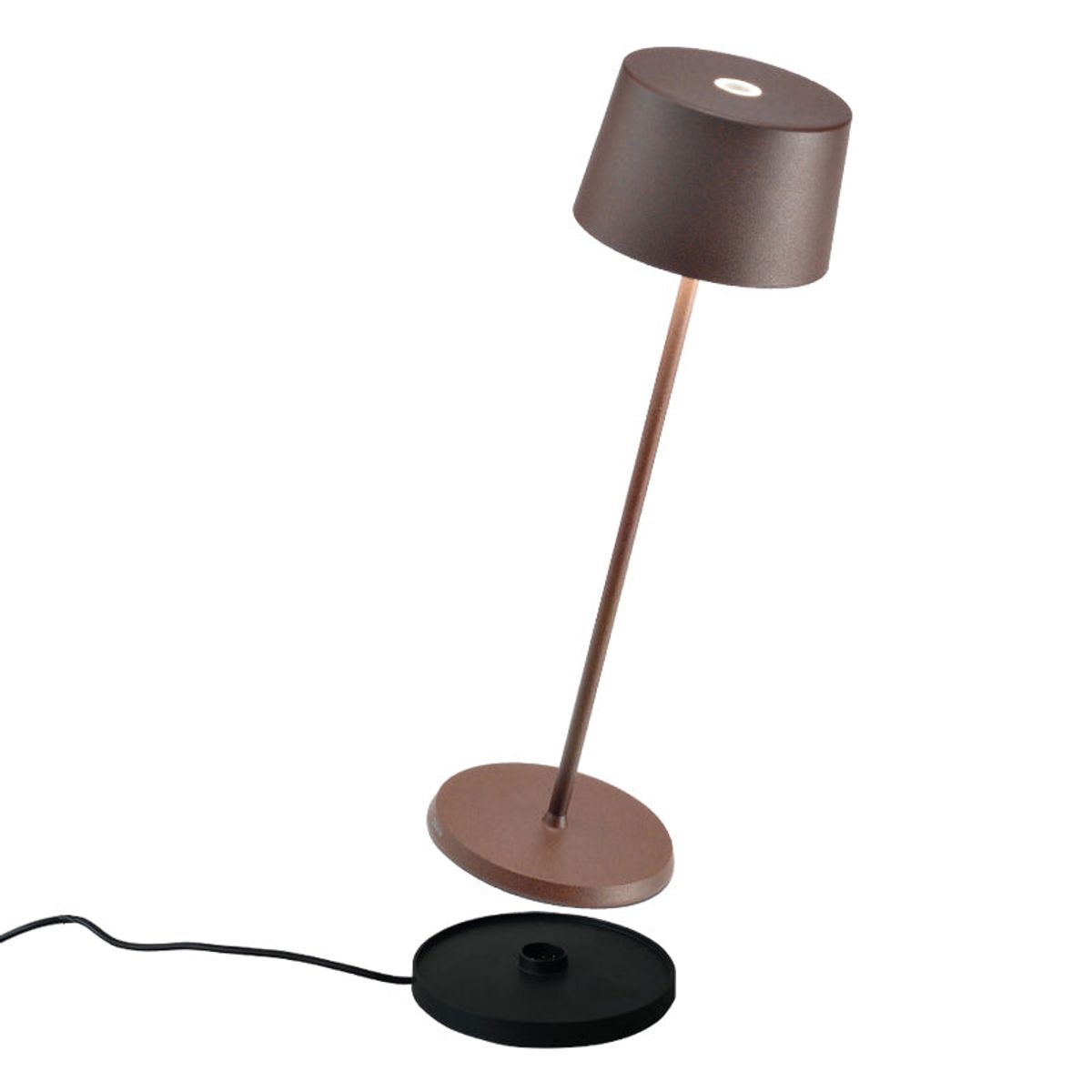 Olivia batteridrevet bordlampe - Corten (rust)