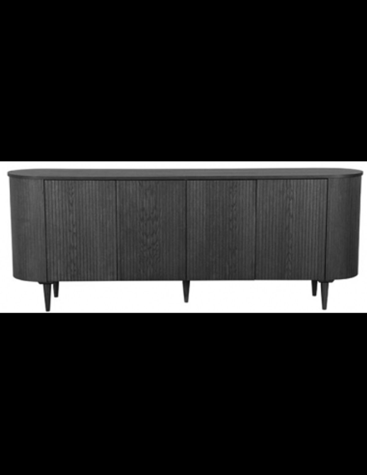 Olivia Sideboard i egetræ og egetræsfinér B220 cm - Sort