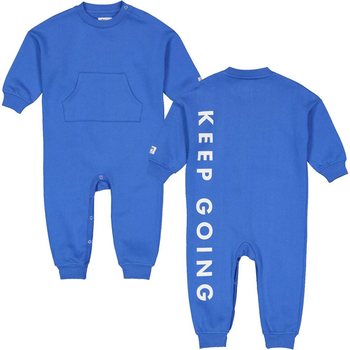 Olsen kids sweat heldragt med lomme - Palace Blue - 68