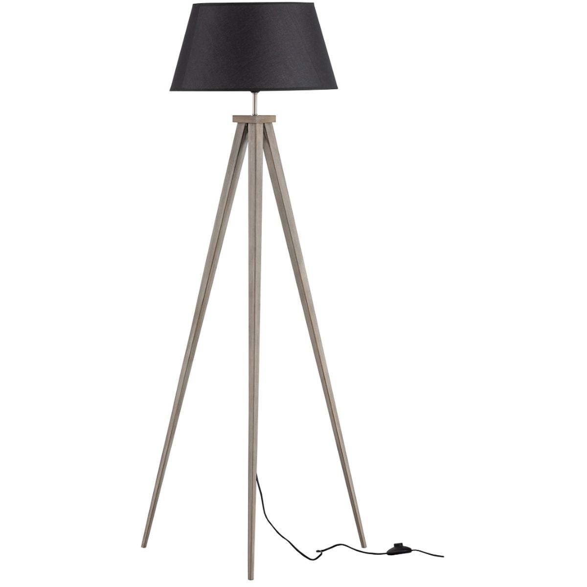 Omar, Gulvlampe, sort, H153x60x60 cm, bambus