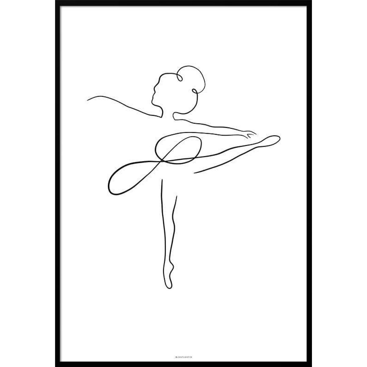 One line drawing - Ballerina plakat