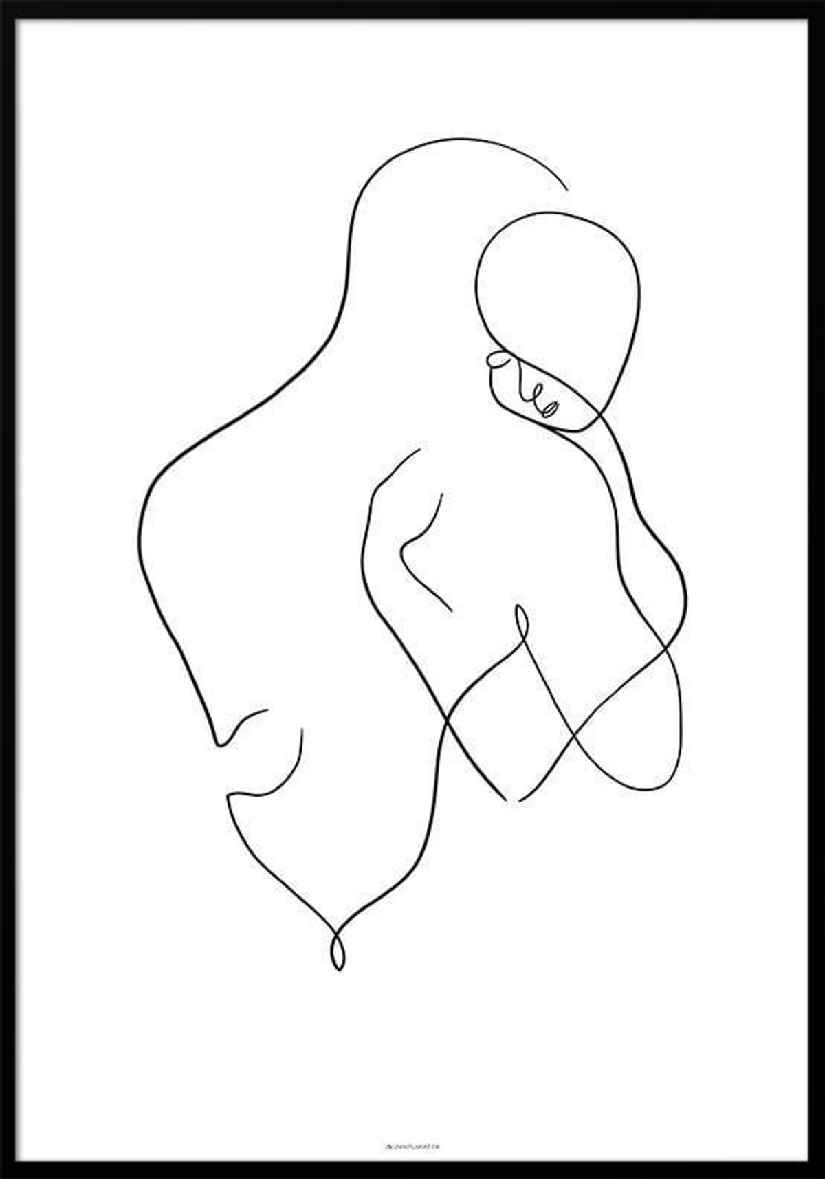 One line drawing - Hug no. 2 plakat