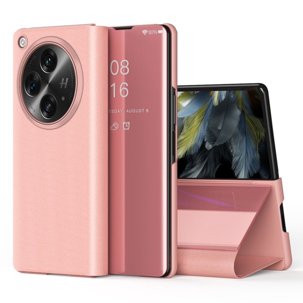 OnePlus Open - View Window Mirror cover - Rosa guld