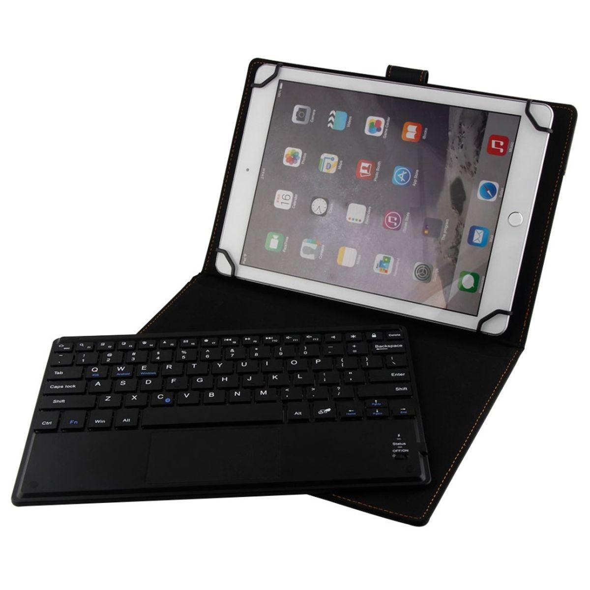 OnePlus Pad - Bluetooth/trådløs Tastatur DANSK layout m/aftagelig læder etui/cover - Sort