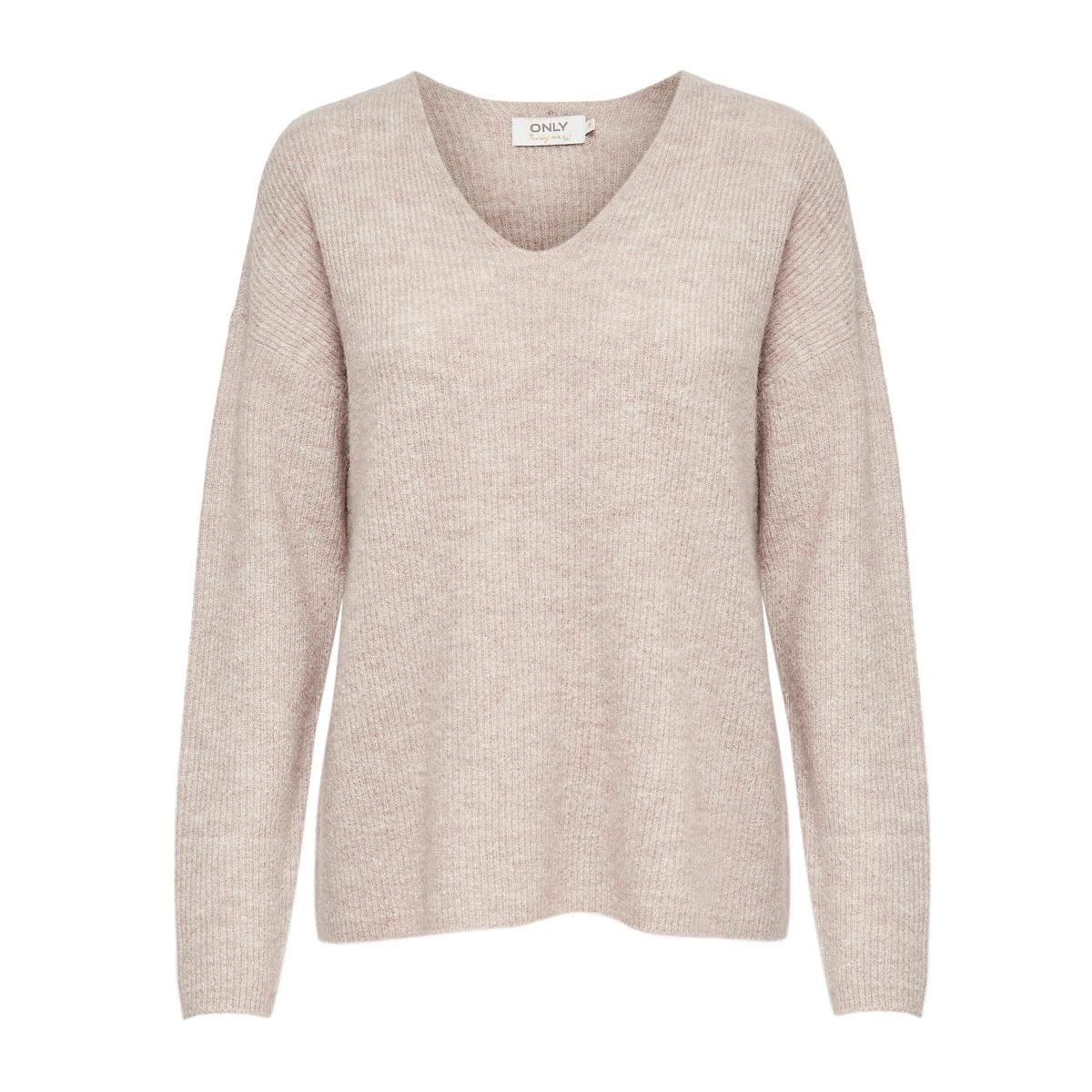 Onlcamilla V-Neck L/S Pullover Pumice Stone/Melange L