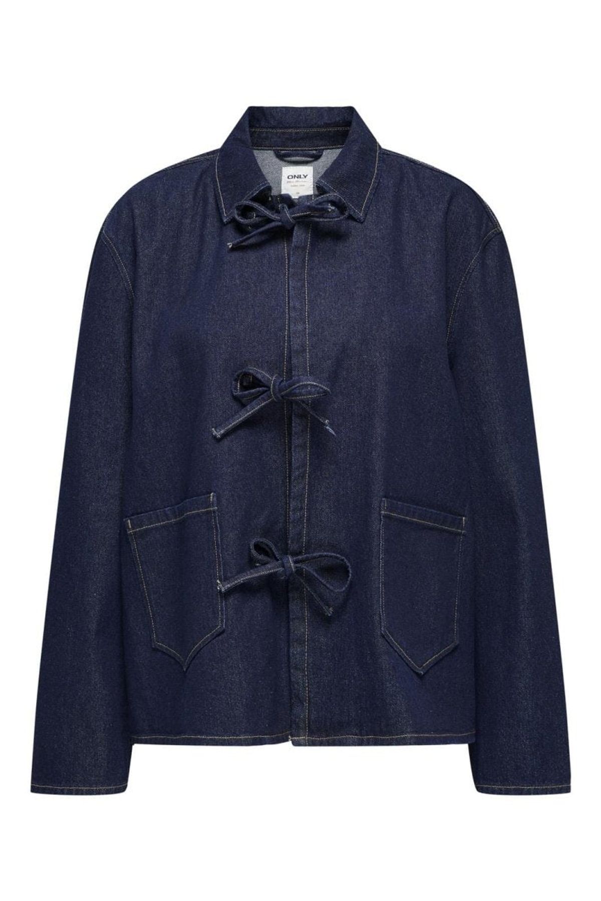 Onlthille L/S Tie Jacket Gua Dark Blue Denim/RINSE L