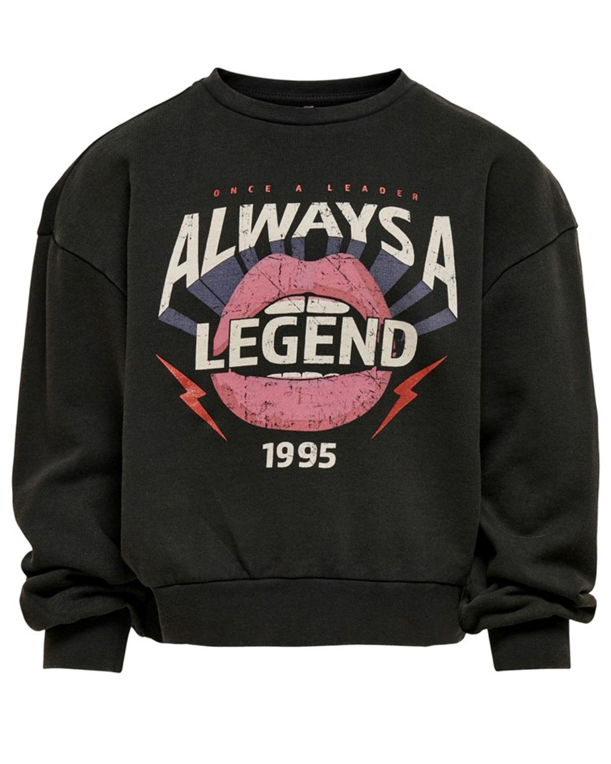 Only Kids sweatshirt, Lucinda, sort - 104 - 4år