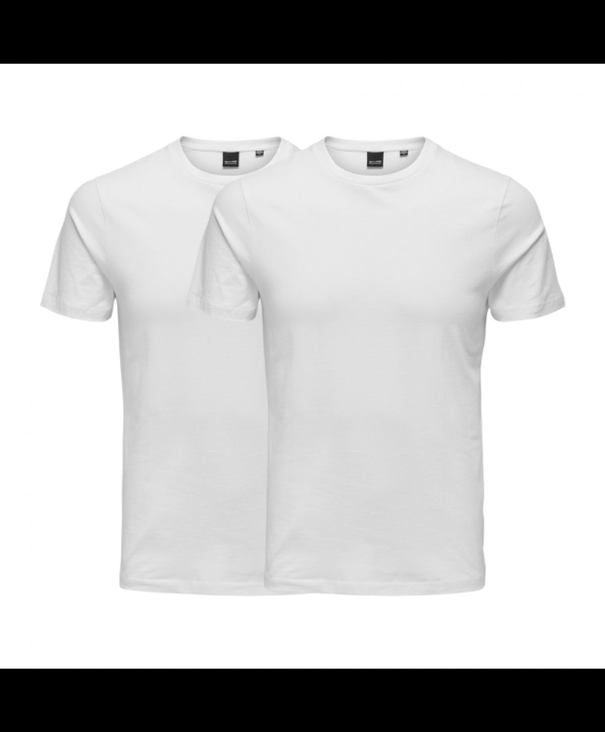 ONLY & SONS 2pak t-shirt i hvid til herre | Slim fit |