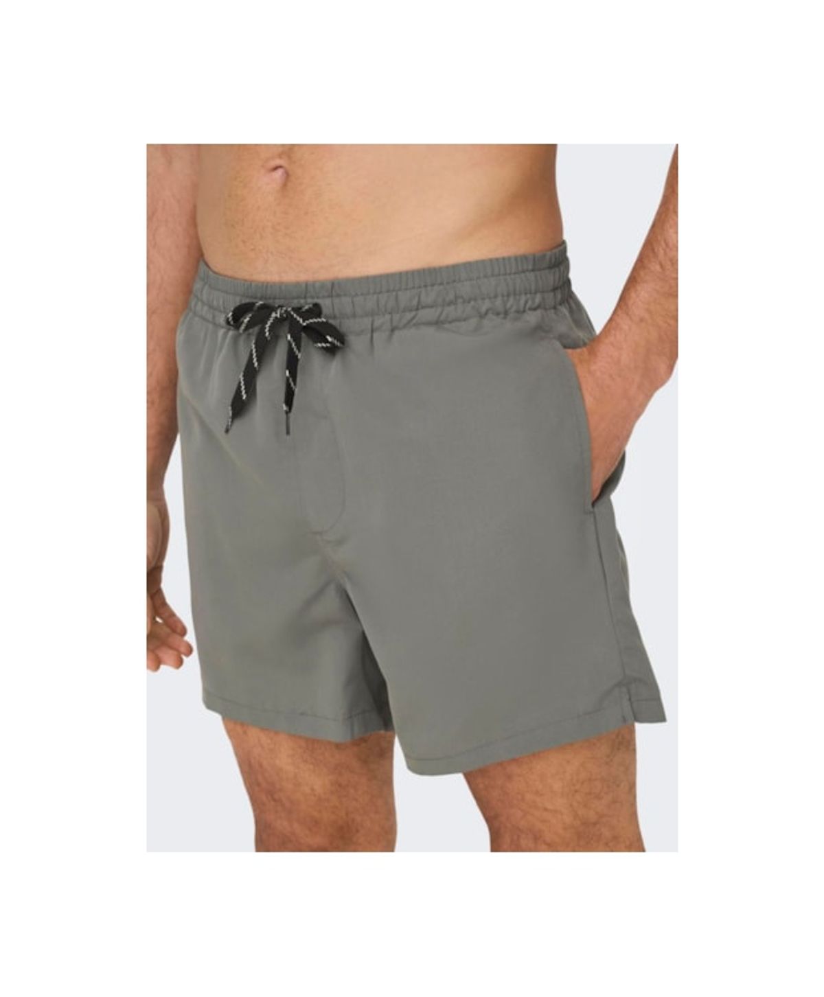 ONLY & SONS Badeshorts i Castor Gray til herre