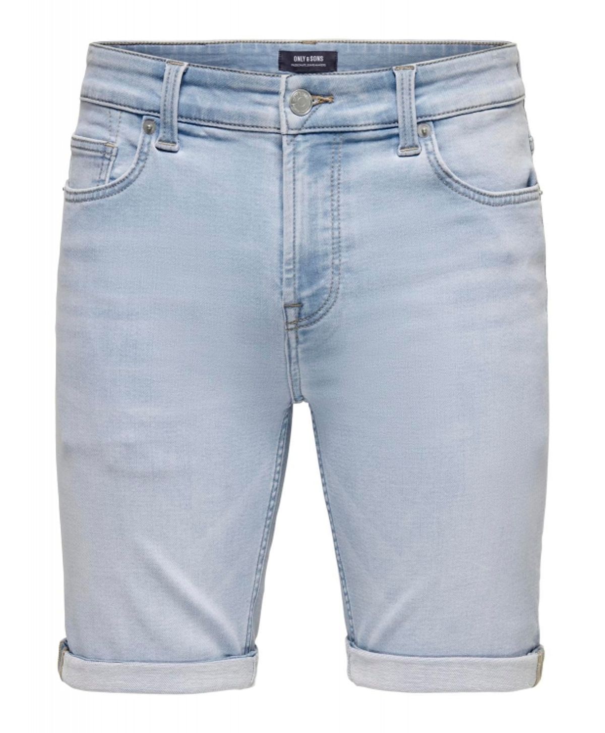 ONLY & SONS denimshorts i lyseblå til herre