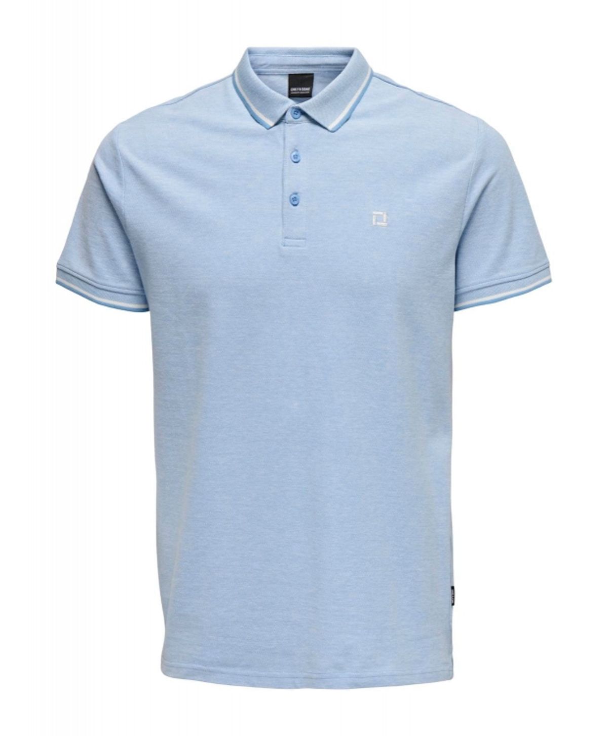 ONLY & SONS polo t-shirt i lyseblå til herre | Regular fit |