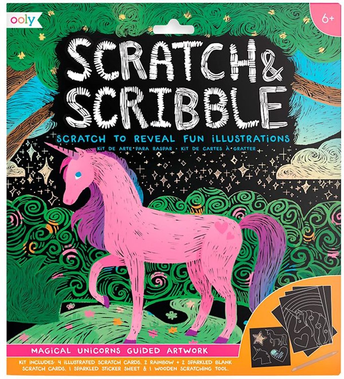 Ooly Scratch and Scribble Sæt - Magical Unicorns