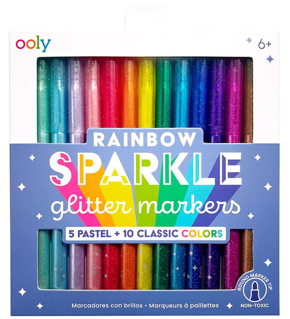 Ooly Tusser - 15-pak - Rainbow Sparkle Glitter