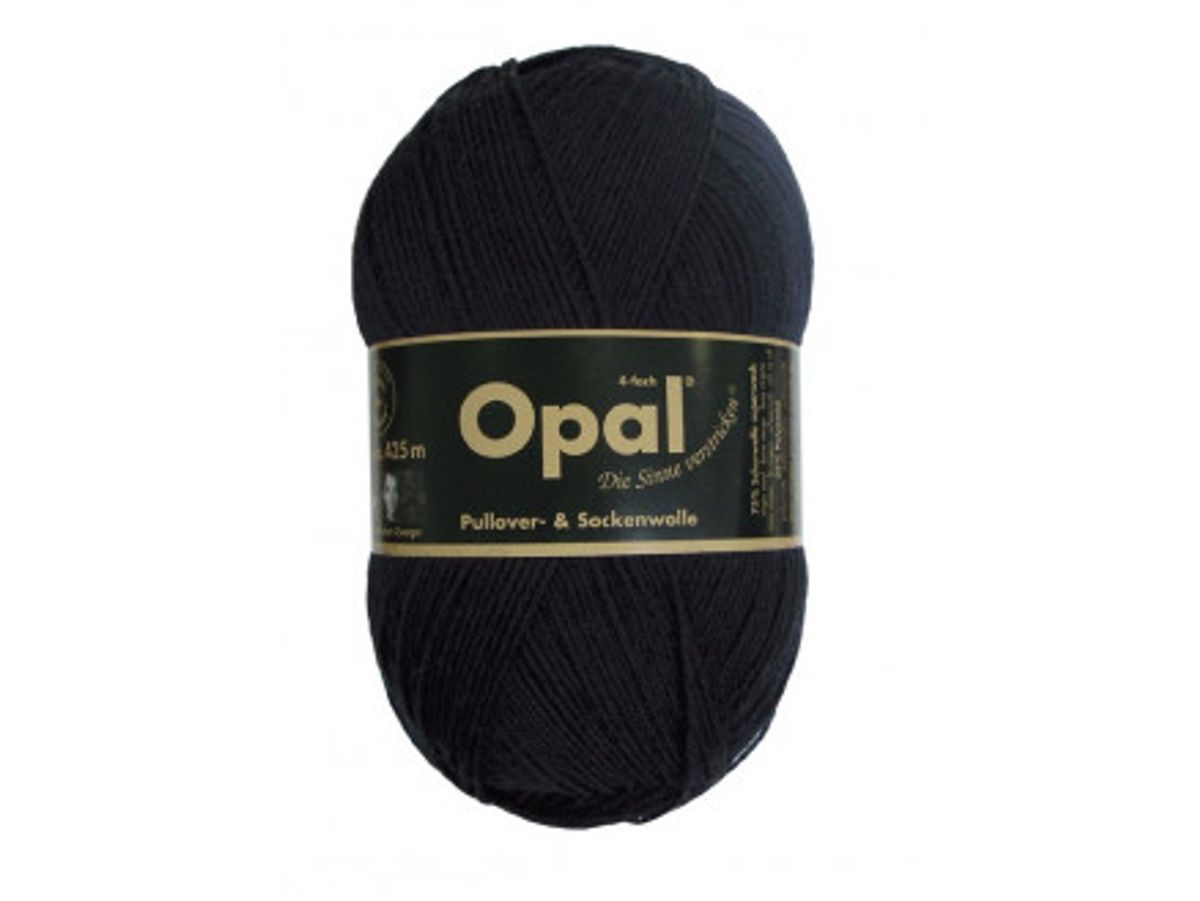 Opal Uni 4-trådet Garn Unicolor 2619 Sort