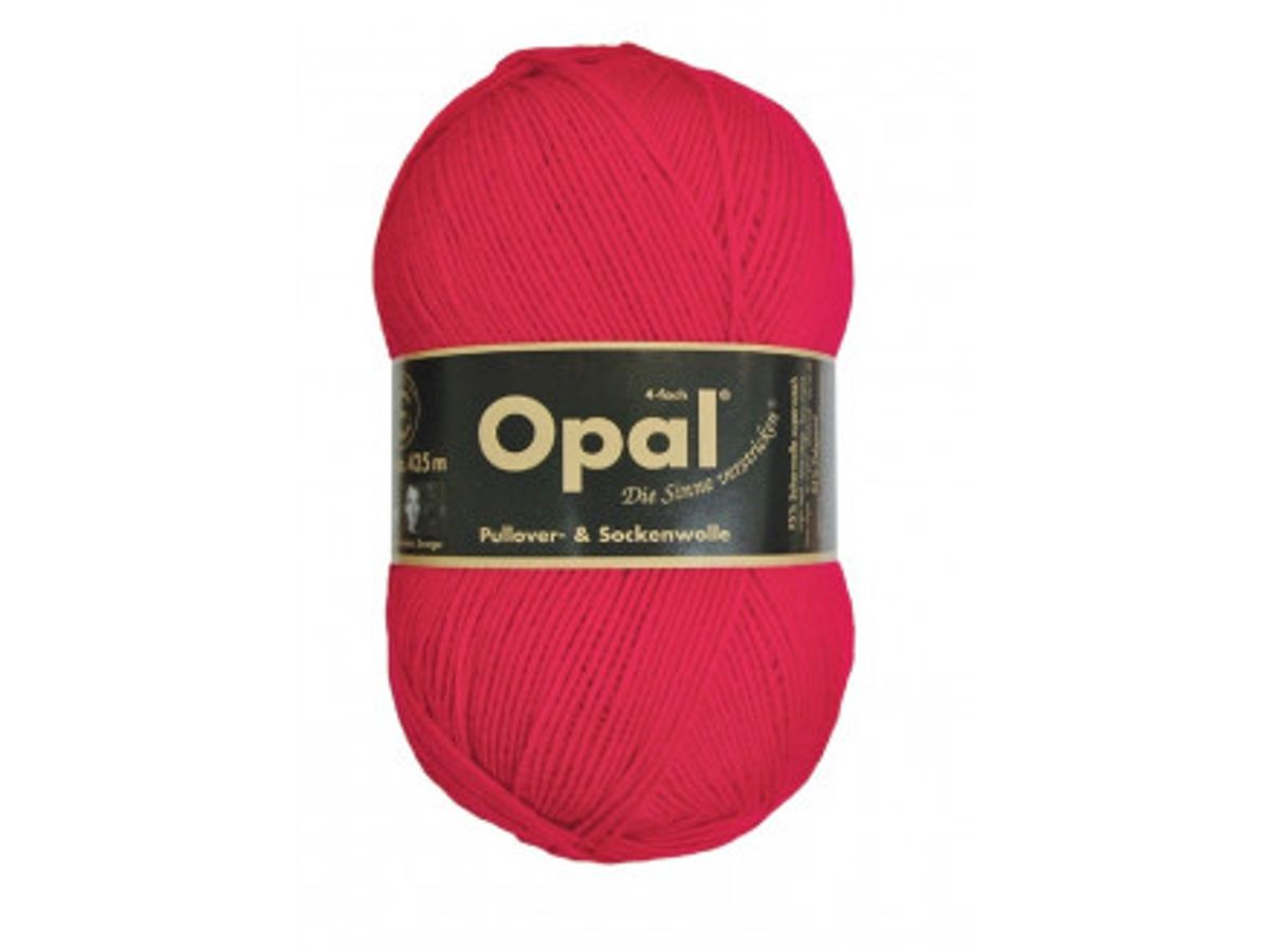 Opal Uni 4-trådet Garn Unicolor 5180 Rød