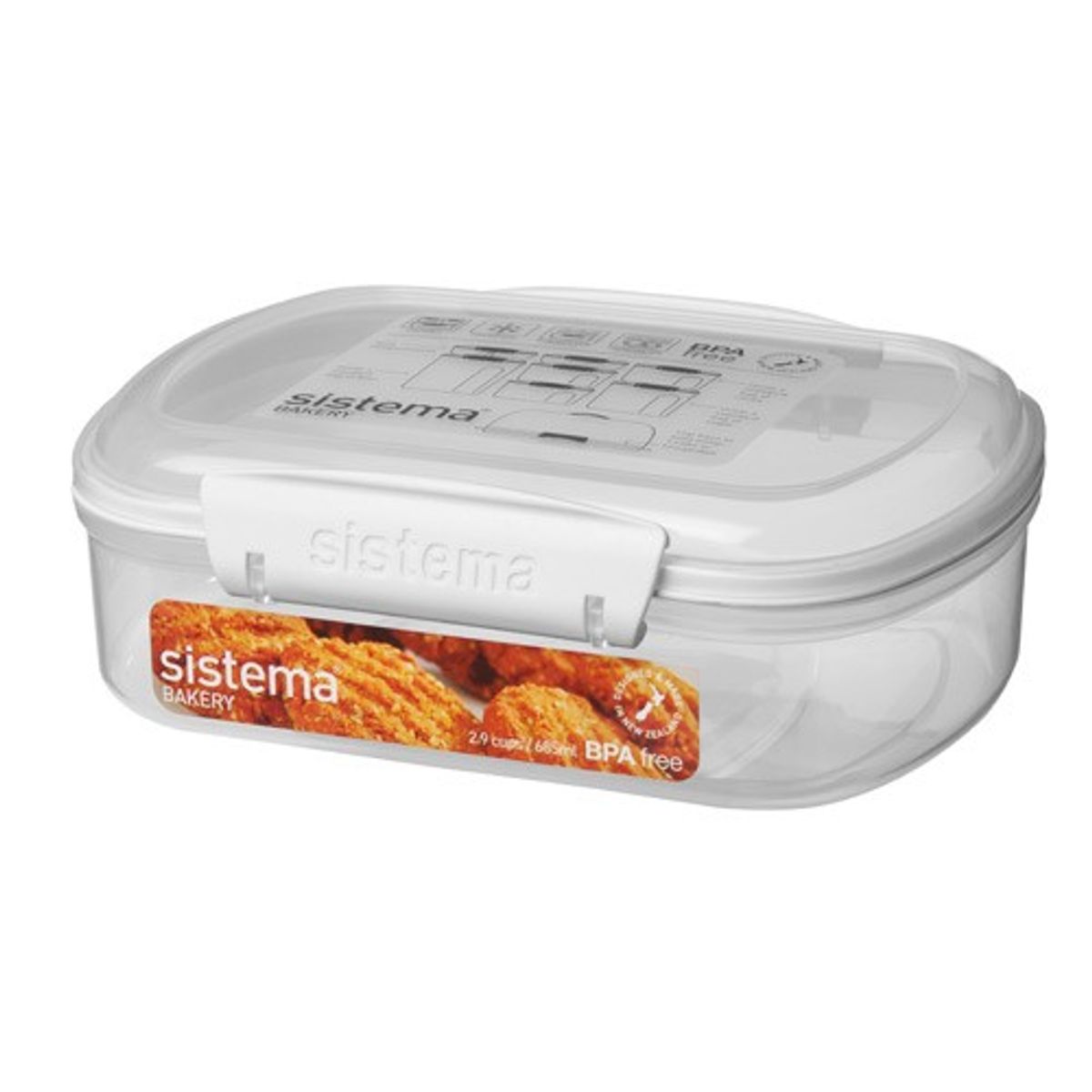 Opbevaringsboks hvid 685 ml bakery - 1 stk - Sistema