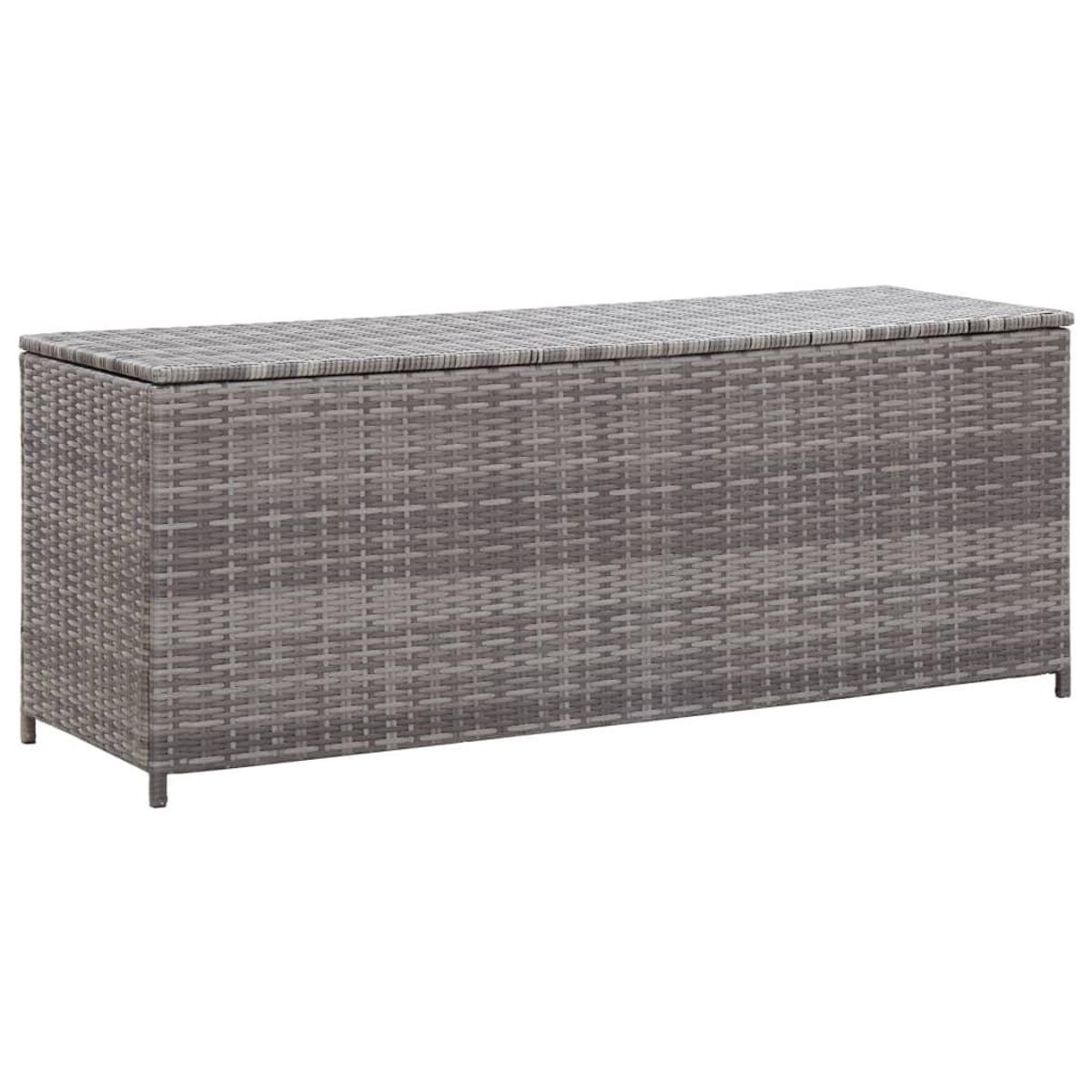 Opbevaringskasse til haven 120x50x60 cm polyrattan grå