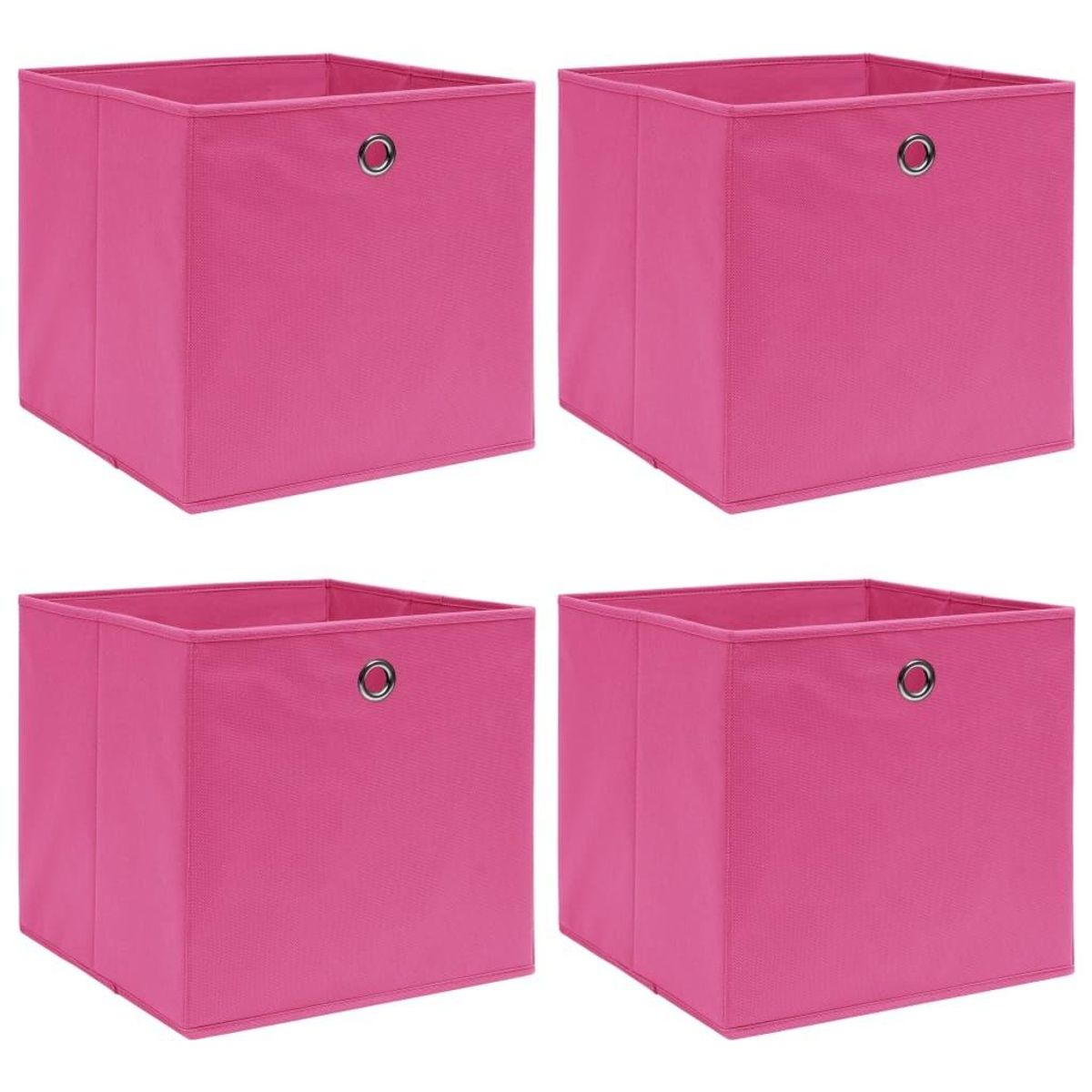 Opbevaringskasser 4 stk. 32x32x32 stof pink