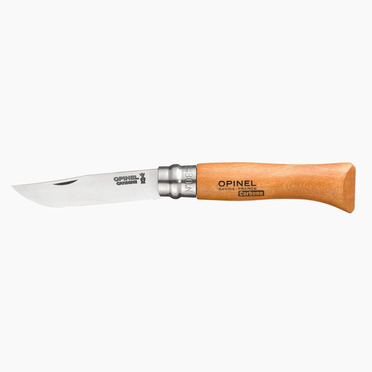 Opinel N°08 Carbon Steel 8,5 cm i bøg