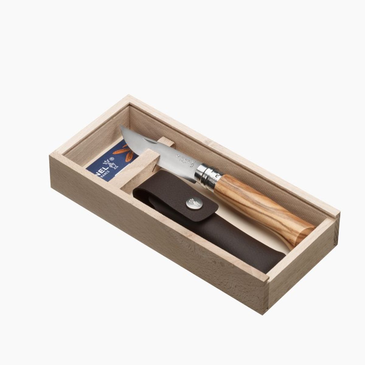 Opinel N°08 Stainless 8,5cm Oliven Gift Box