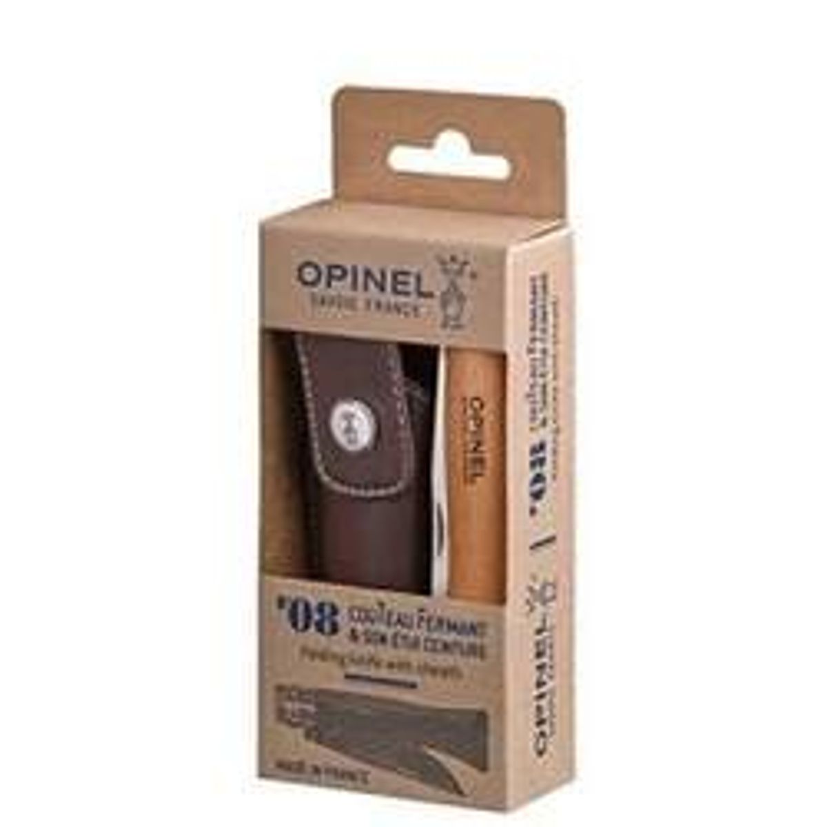 Opinel N8 stainless 8,5 cm. m.skede bøg - Bøg - Opinel