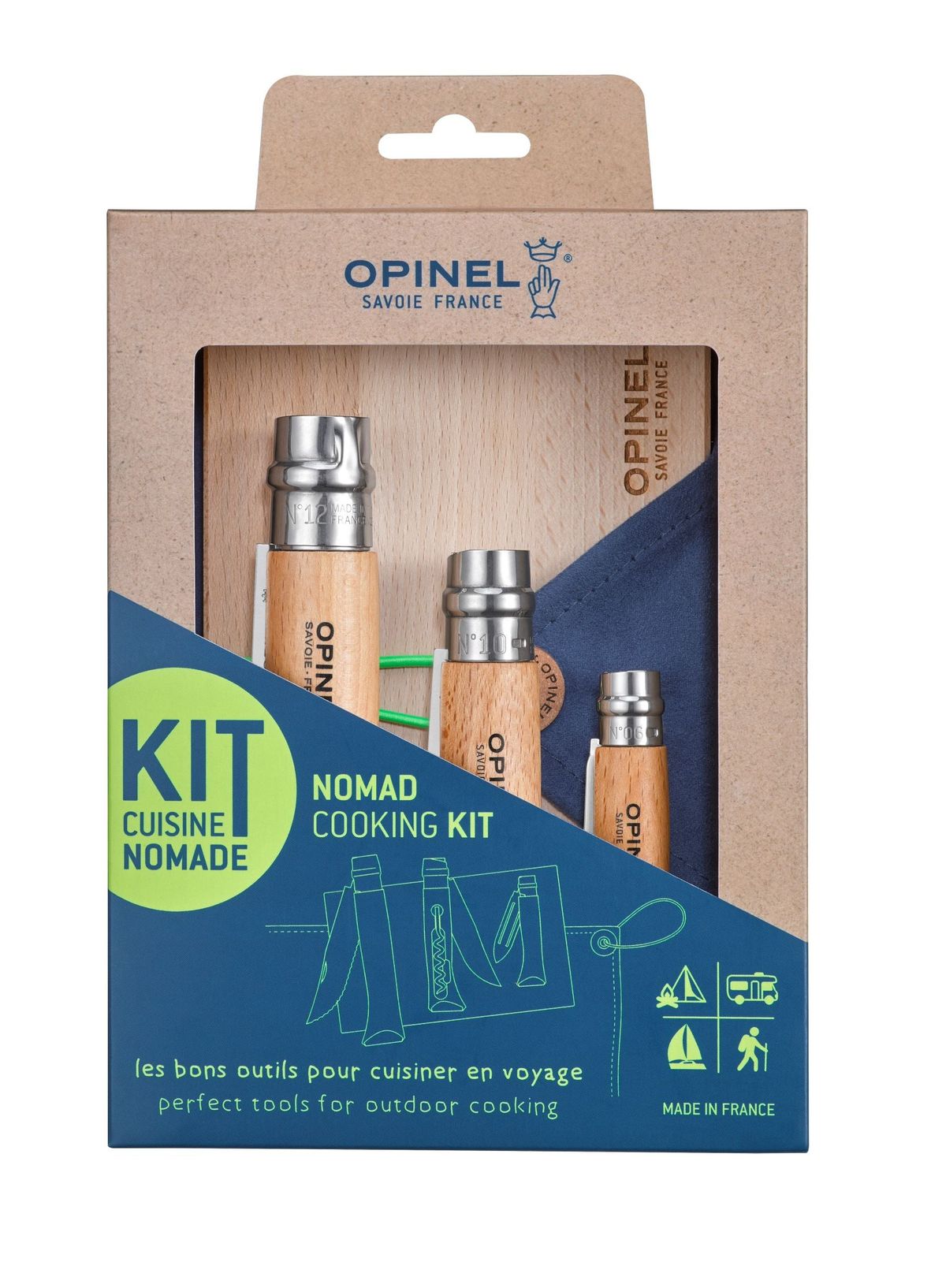 Opinel Nomad Cooking Kit 4 dele - Bøg