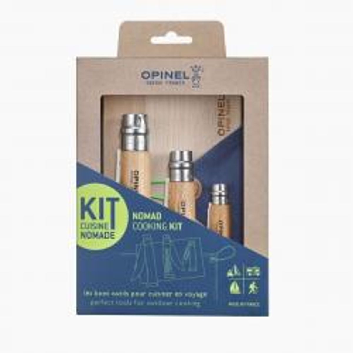 Opinel Nomad Cooking Kit 4 Dele Bøg - Kniv