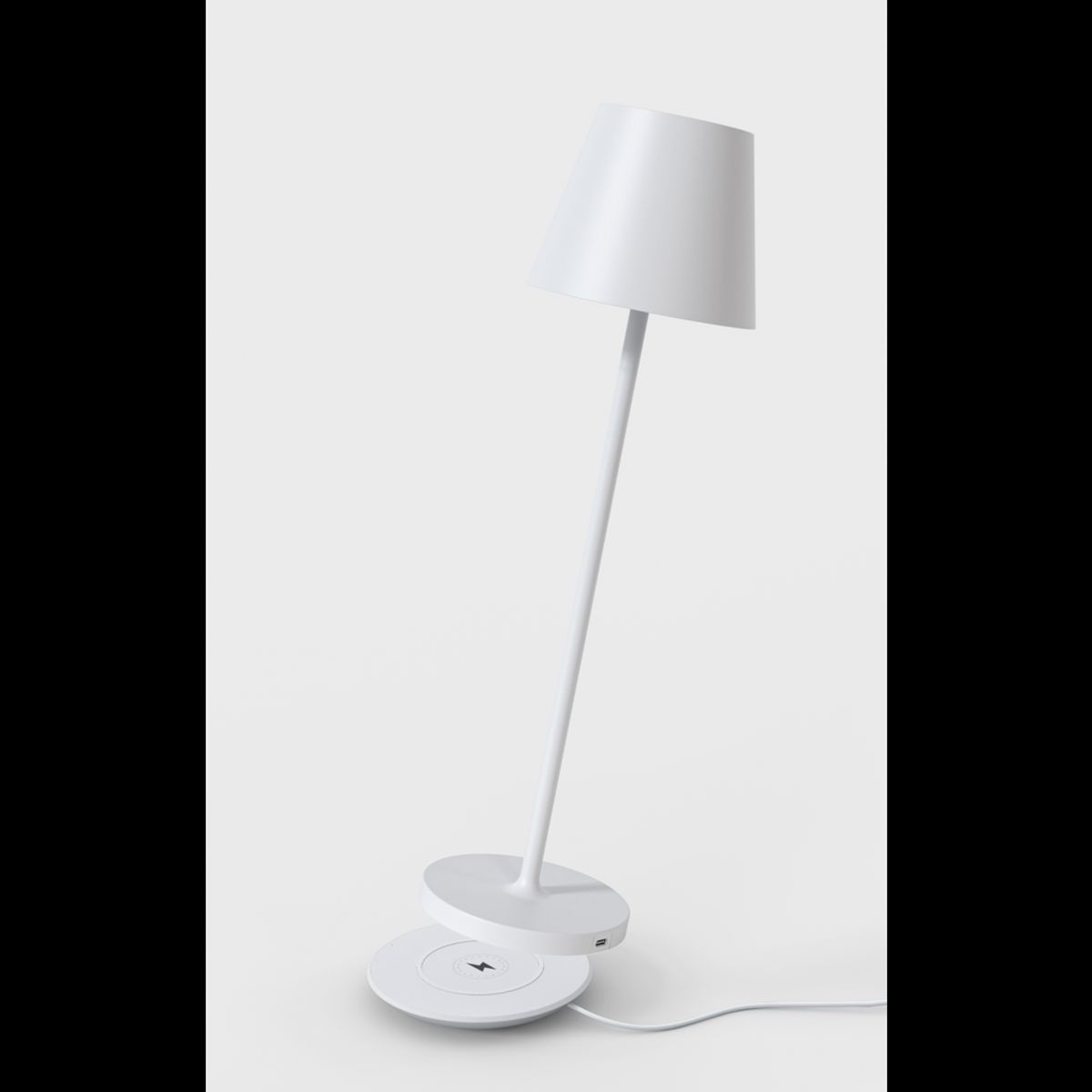 Opladelig bordlampe, udendørs, 2700K, RA97, dæmpbar, hvid, med opladerfod - Calida Mini