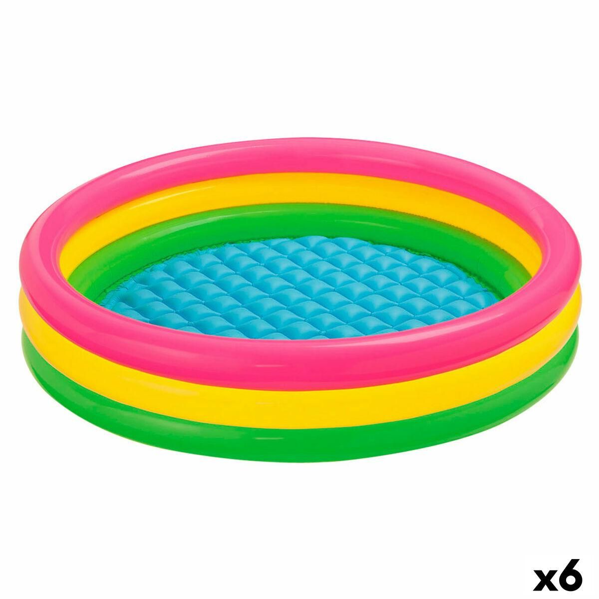 Oppustelig Pool til Børn Intex Sunset Ringe 131 L 114 x 25 x 114 cm (6 enheder)