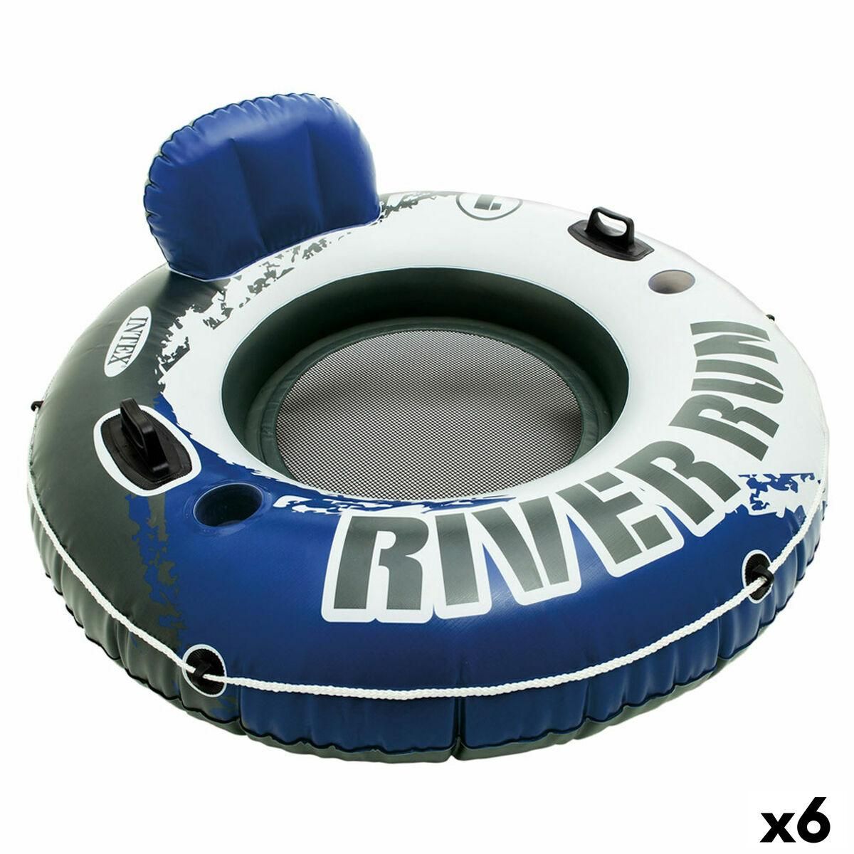 Oppustelig poolstol Intex River Run Blå Hvid 135 x 13,5 cm (6 enheder)