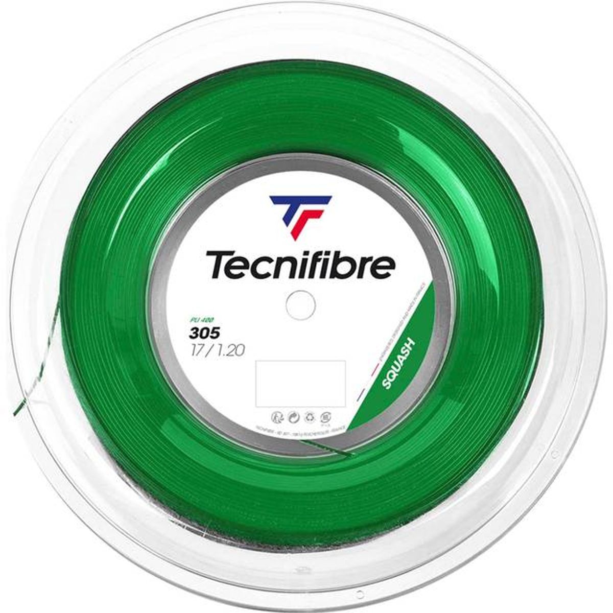 Opstrengning af squashketcher - Tecnifibre 305 1.20 (Grøn)