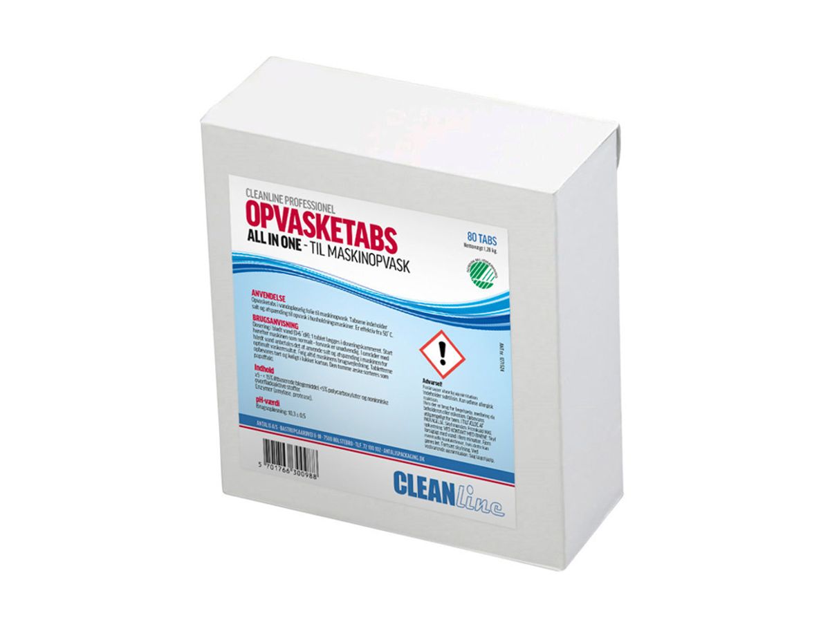 Opvasketabs Cleanline 80 stk