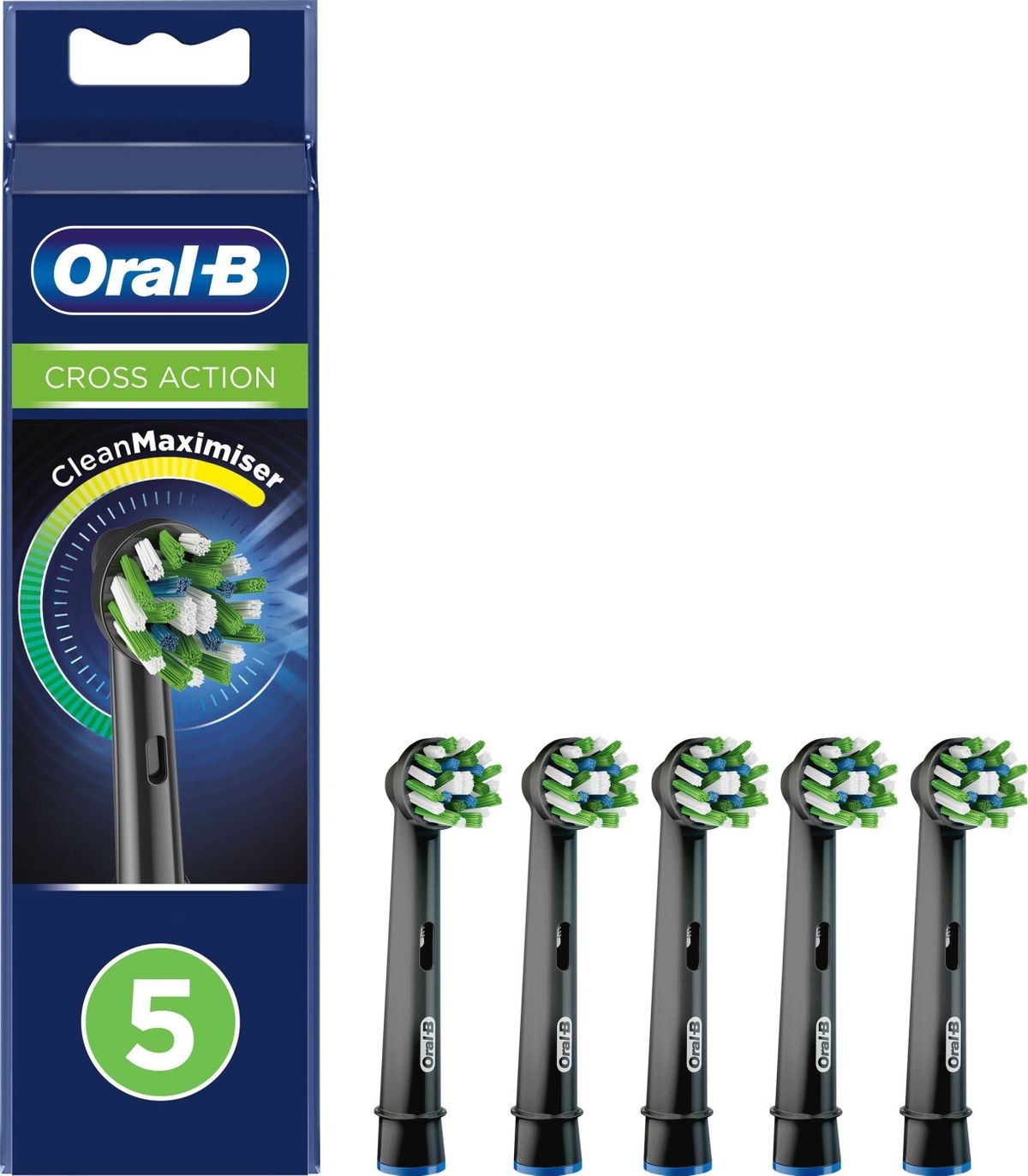 Oral-b - Crossaction Børstehoveder - Sort - 5 Stk