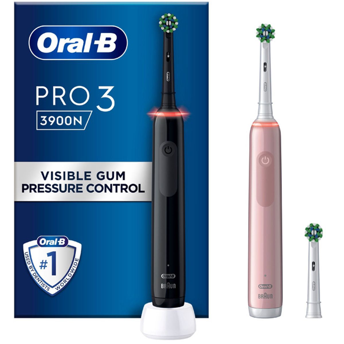 Oral-B Pro 3 3900 El-tandbørste Duopack Black-Pink Edition