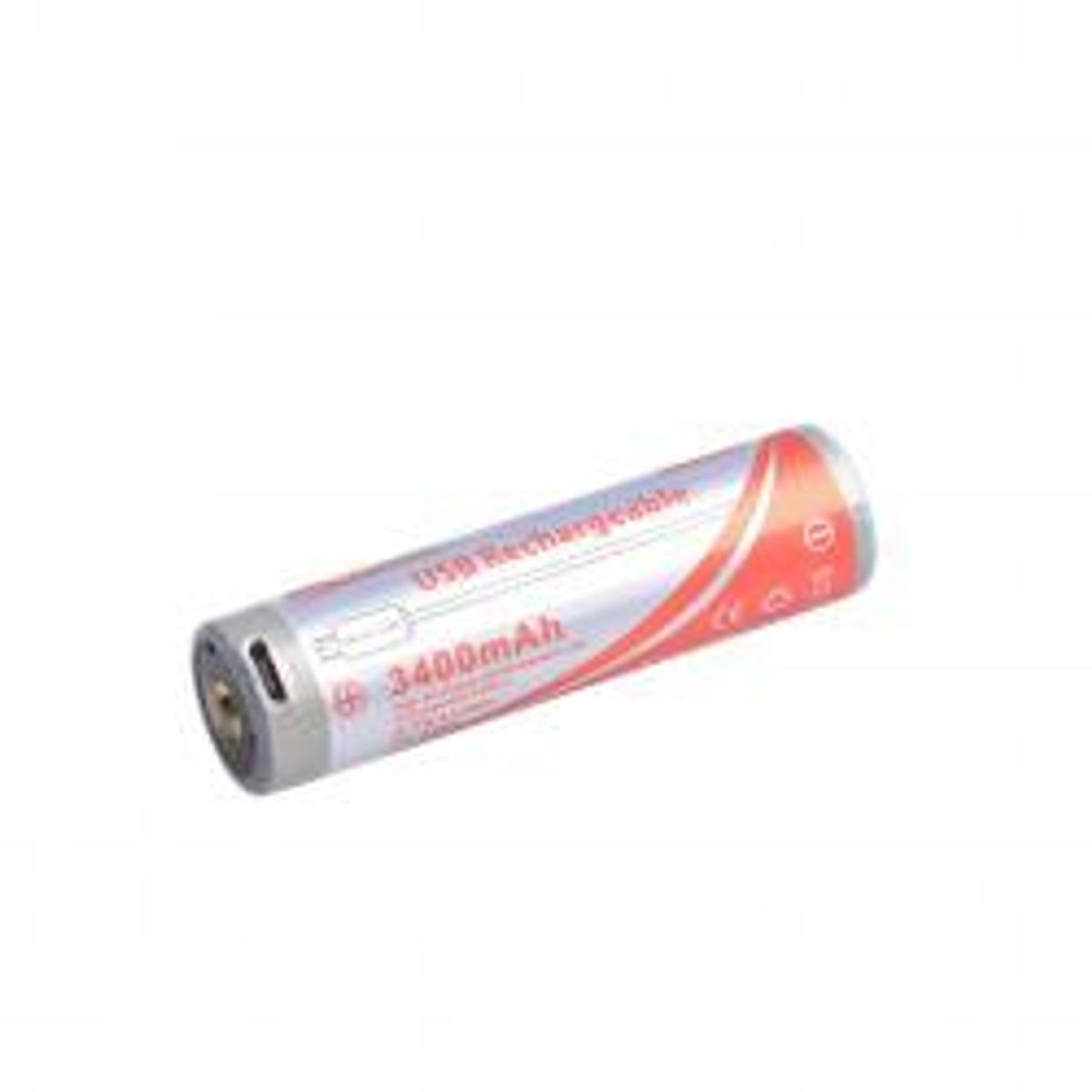 OrcaTorch 18650 3400 mAh batteri med USB-opladning