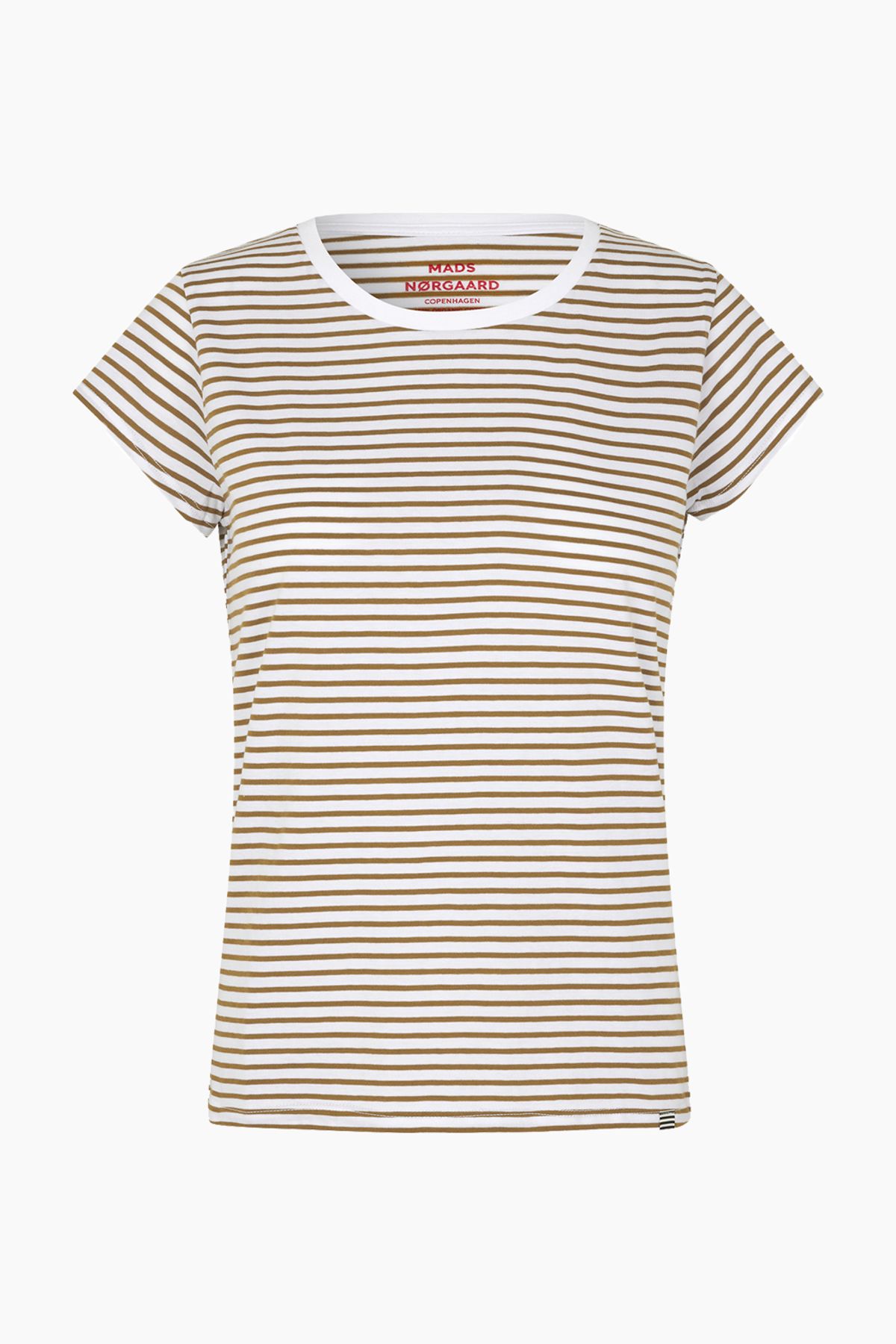 Organic Jersey Stripe Teasy Tee FAV - Lizard/Brilliant White - Mads Nørgaard - Stribet M